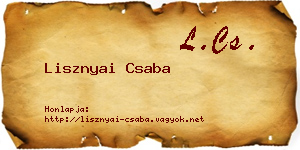 Lisznyai Csaba névjegykártya